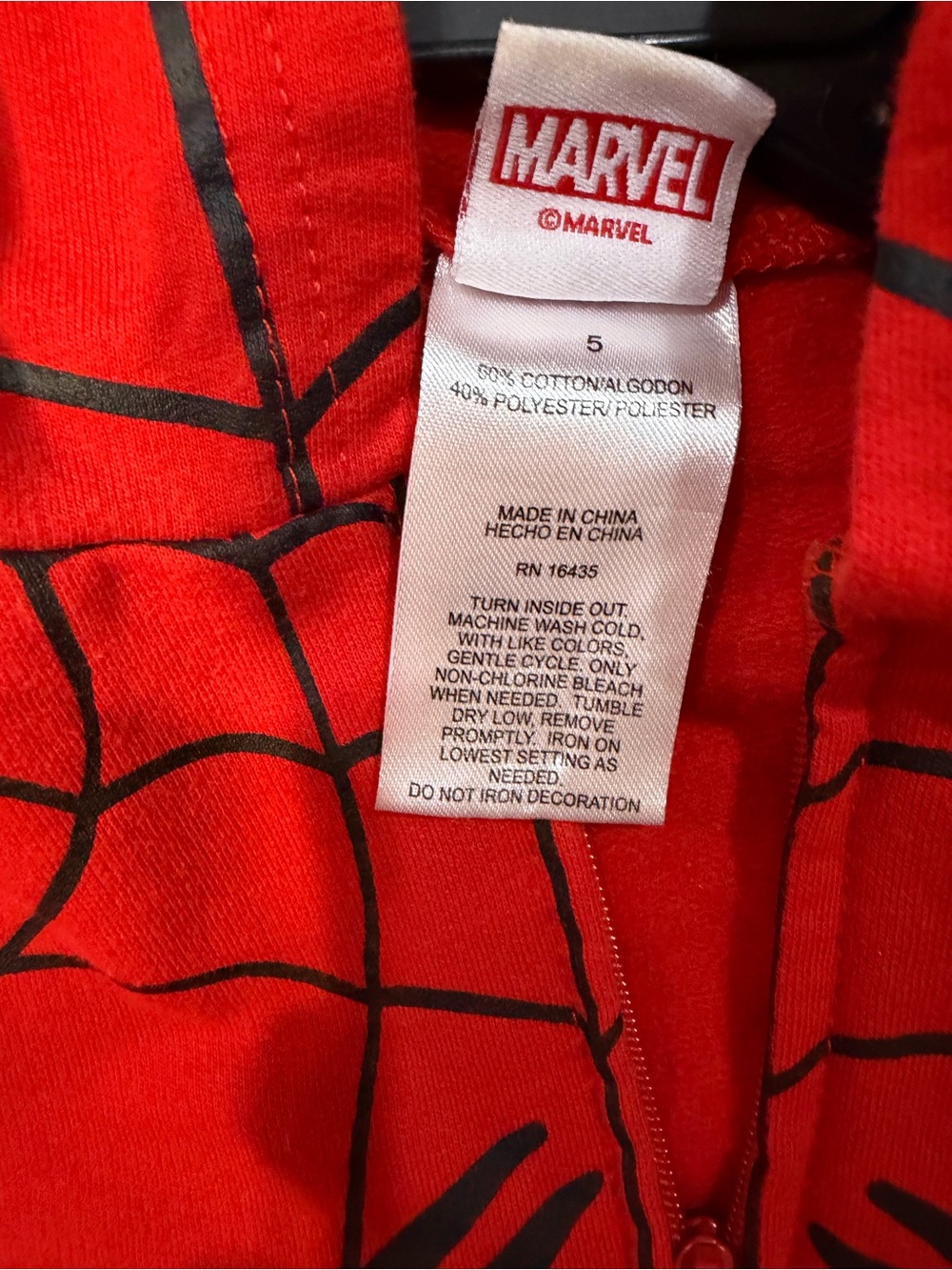 Marvel Spider-Man Red and Blue Hoodie & Pants Costume Set Kids 5 - 2 pc set - Picture 4 of 4